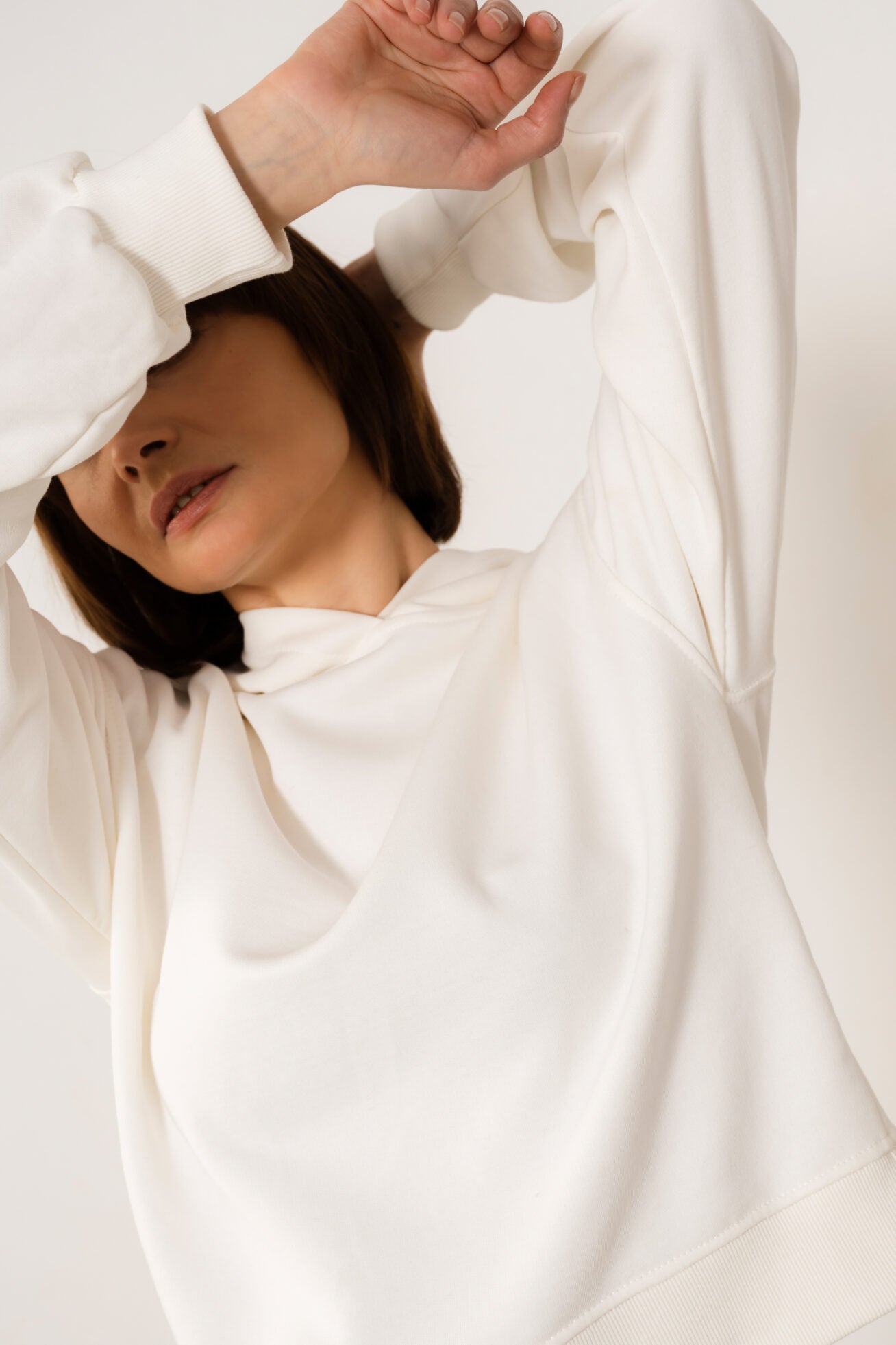 WEISSES BARLETTA-KAPUZENSWEATSHIRT
