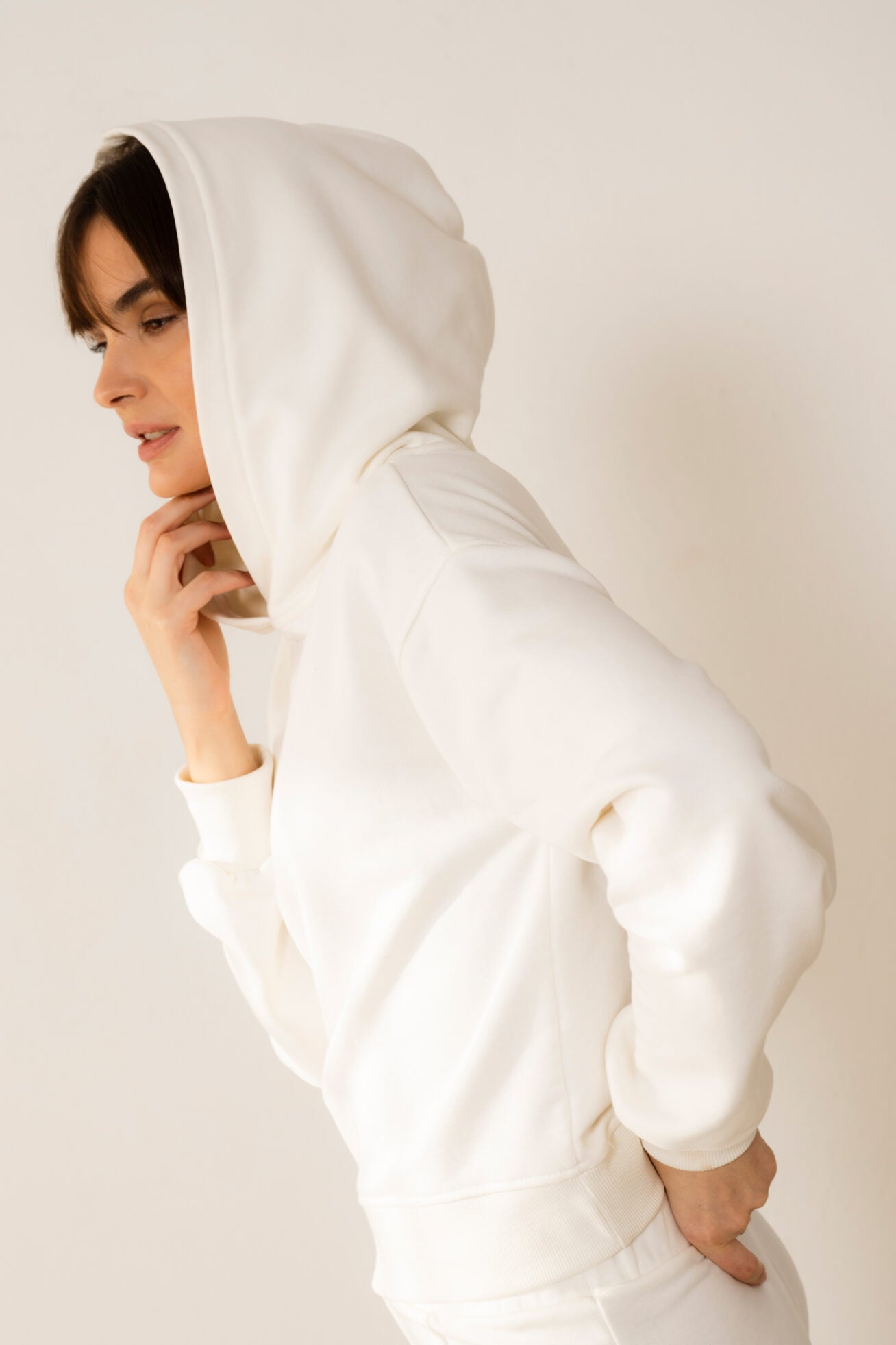 WEISSES BARLETTA-KAPUZENSWEATSHIRT
