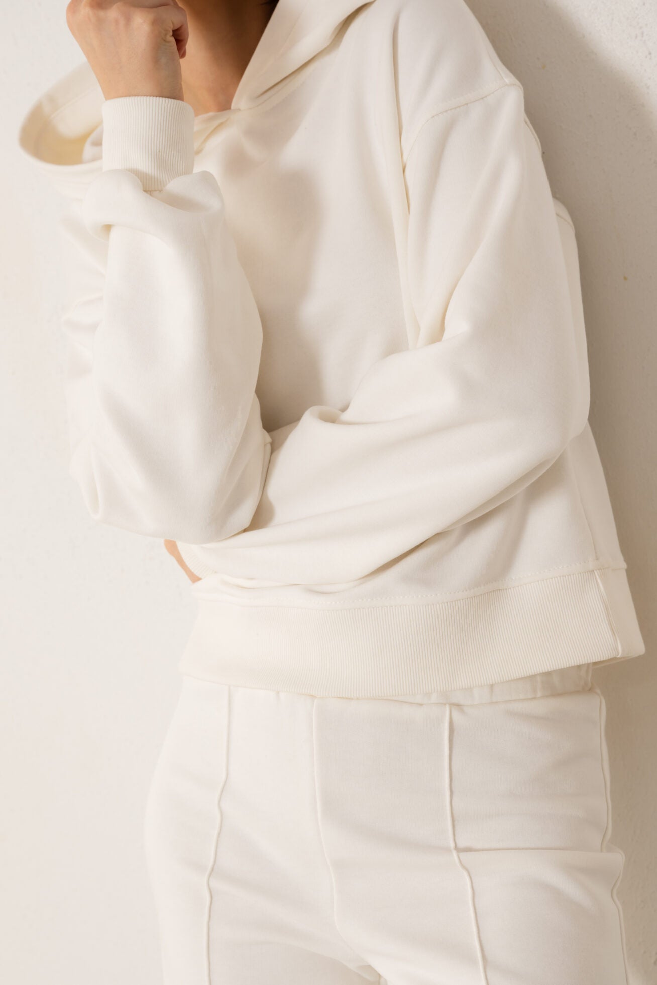 WEISSES BARLETTA-KAPUZENSWEATSHIRT