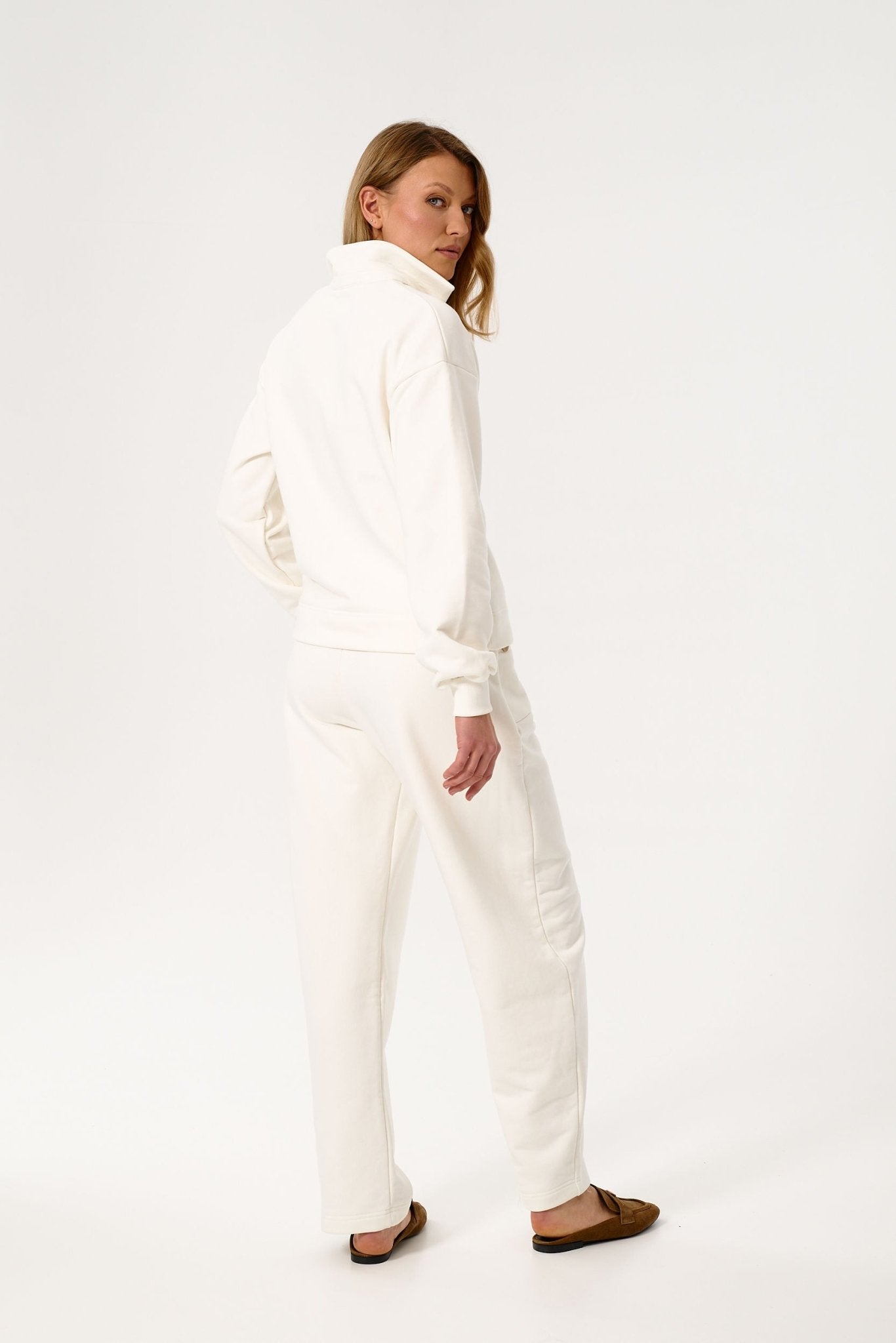 BAWEŁNIANE SPODNIE ALCAMO OFF WHITE - Saintby