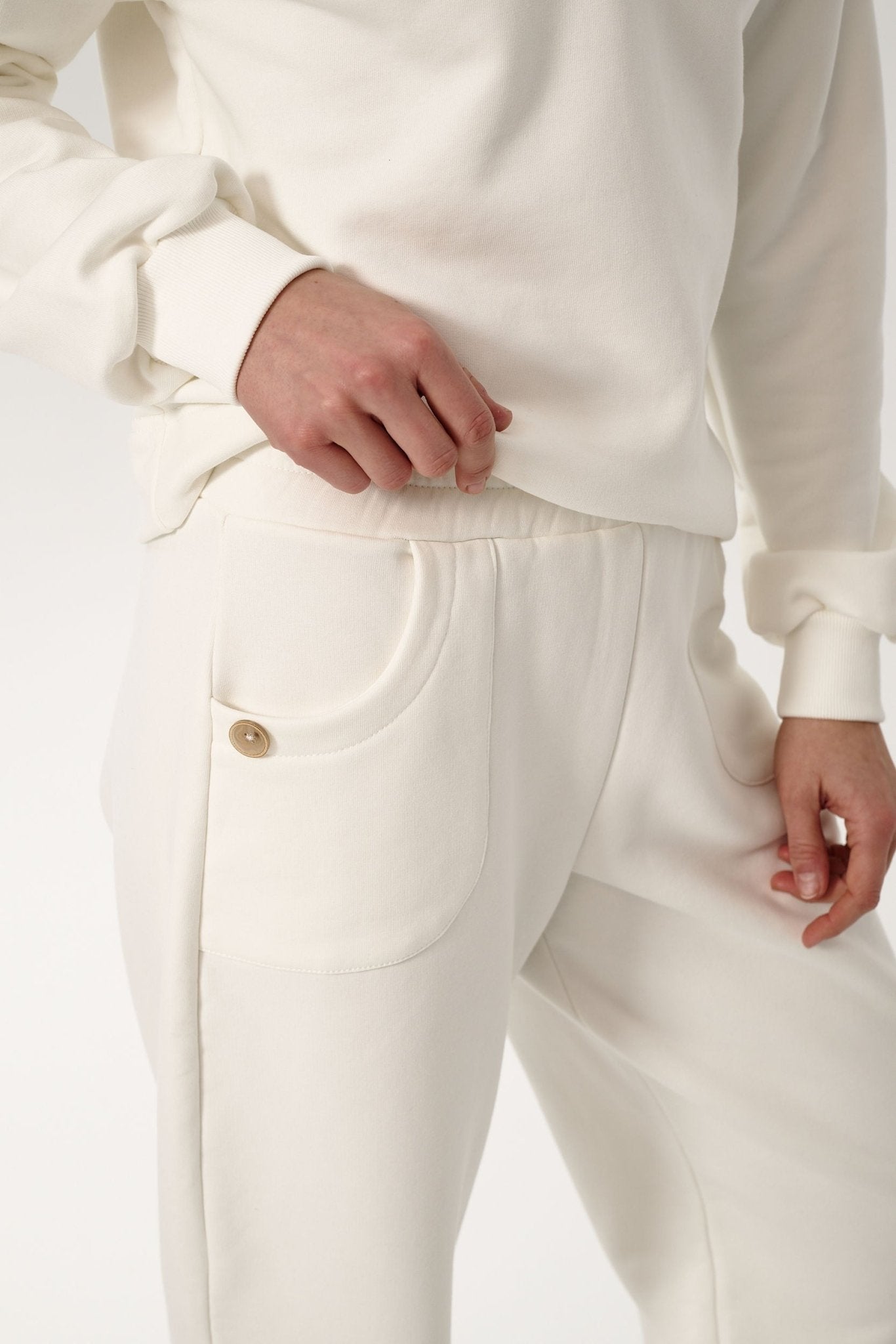 BAWEŁNIANE SPODNIE ALCAMO OFF WHITE - Saintby