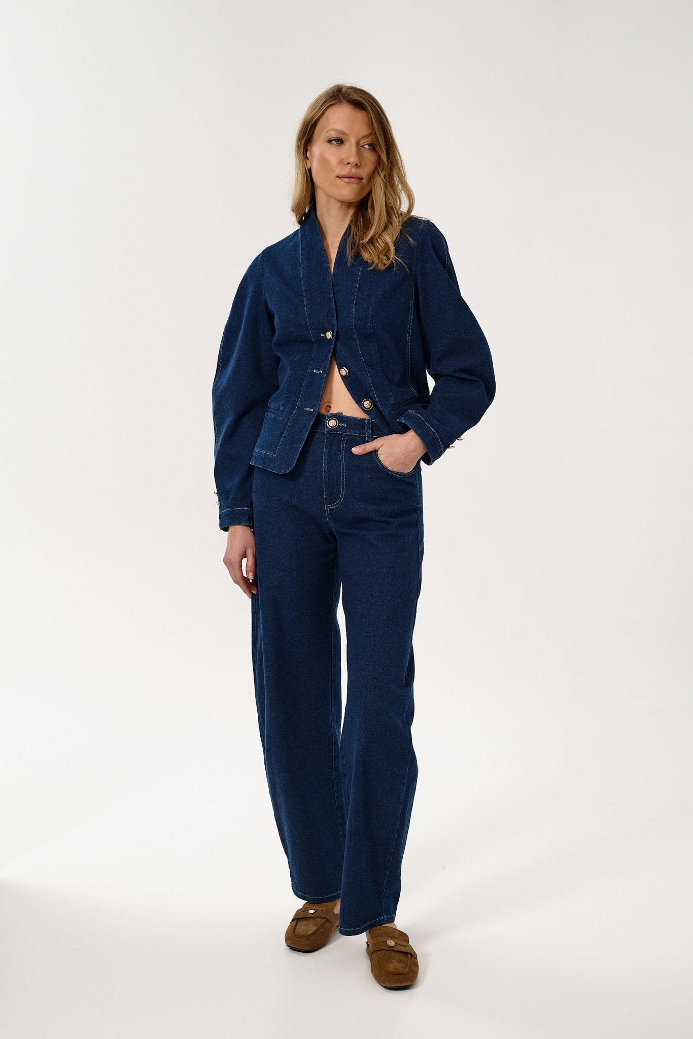 SPODNIE JEANSOWE BALLON - Saintby