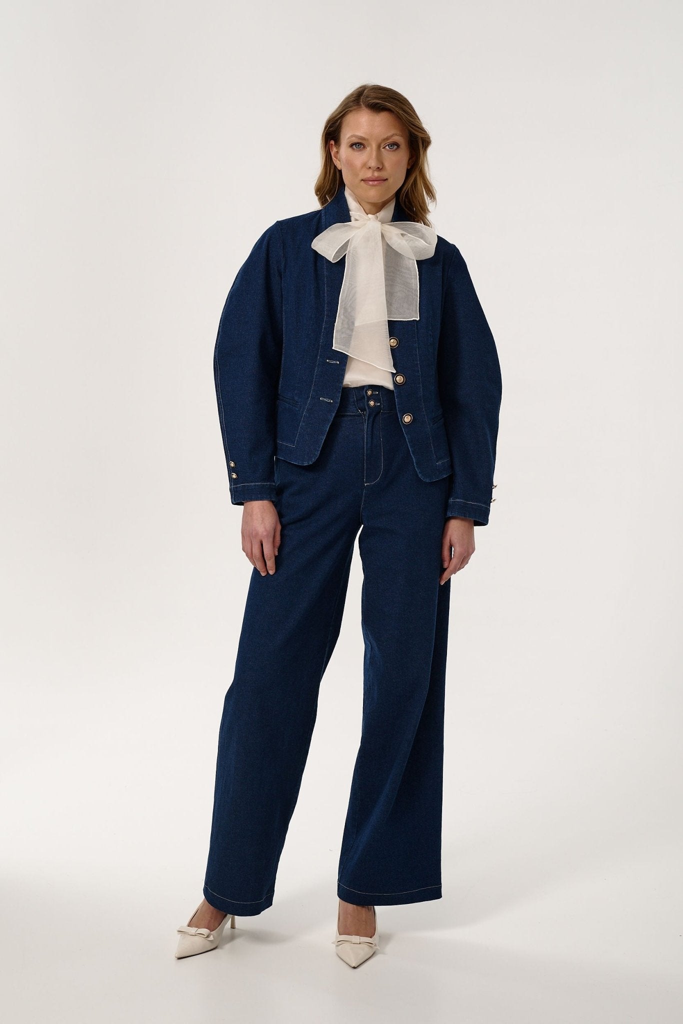 SPODNIE JEANSOWE DORIA Z WYSOKIM STANEM - Saintby