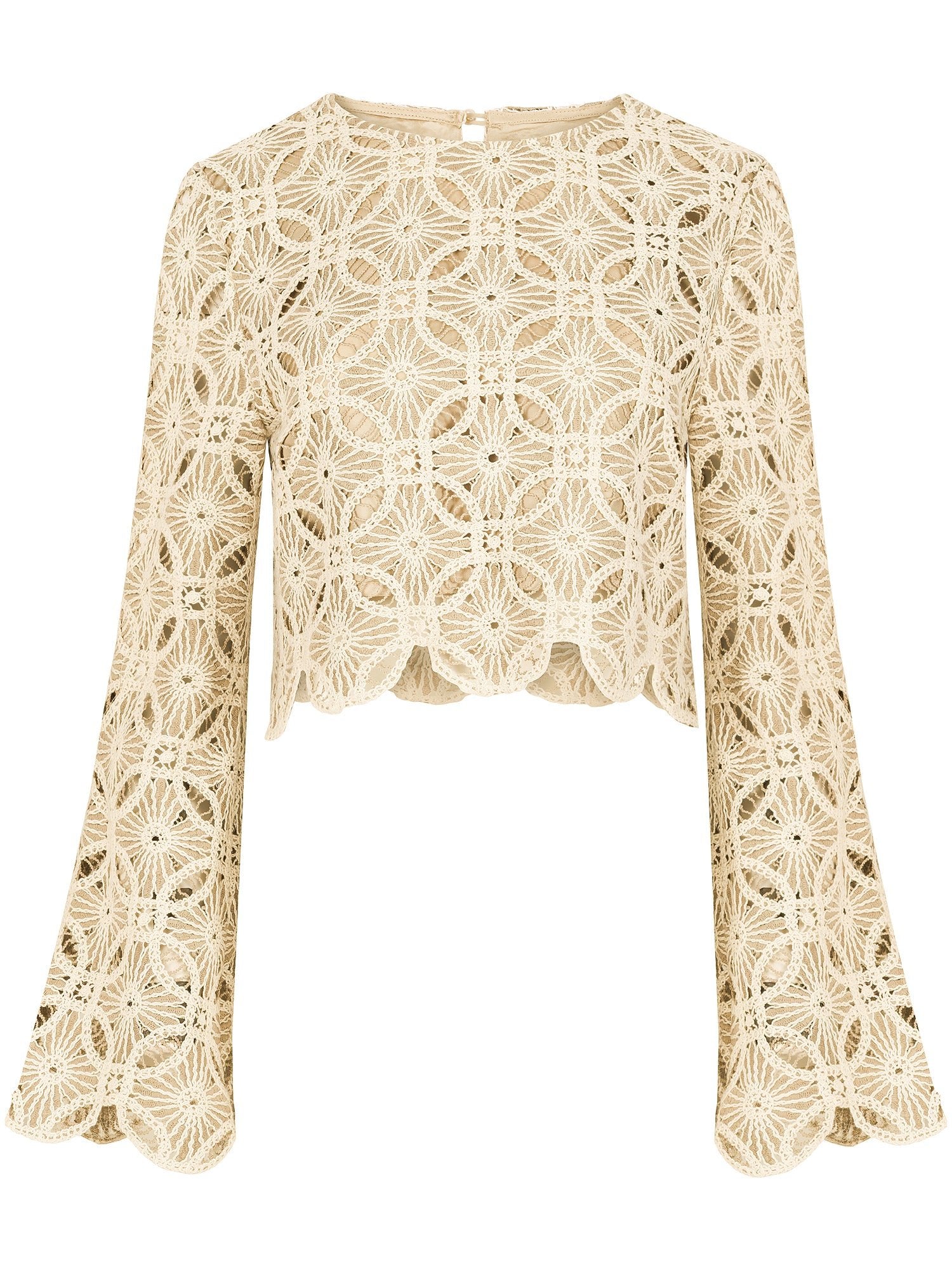 TOP TISSI BEŻOWY CROCHET - Saintby