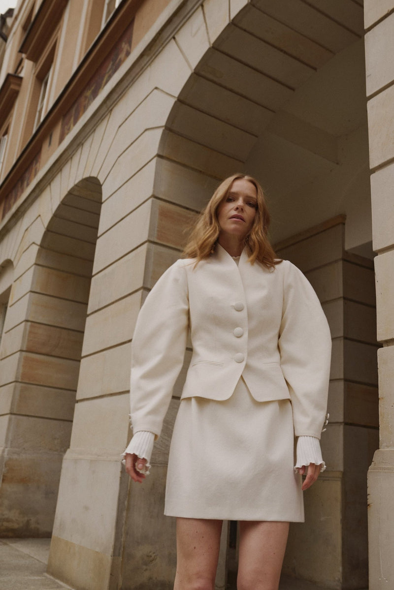 Kremowa wełniana marynarka Ragusa Saintby