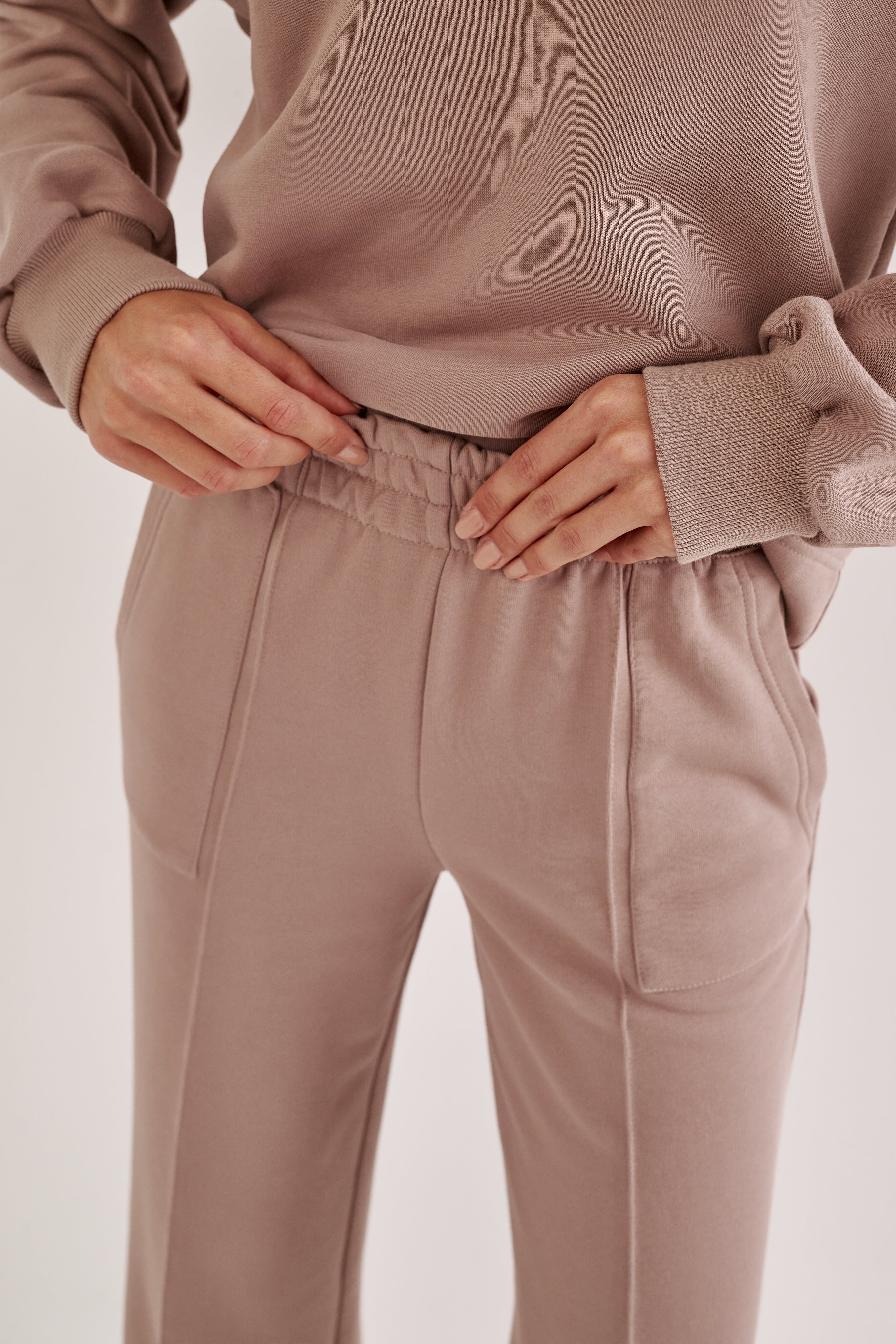 CREAM COTTON AREZZO LONG TROUSERS
