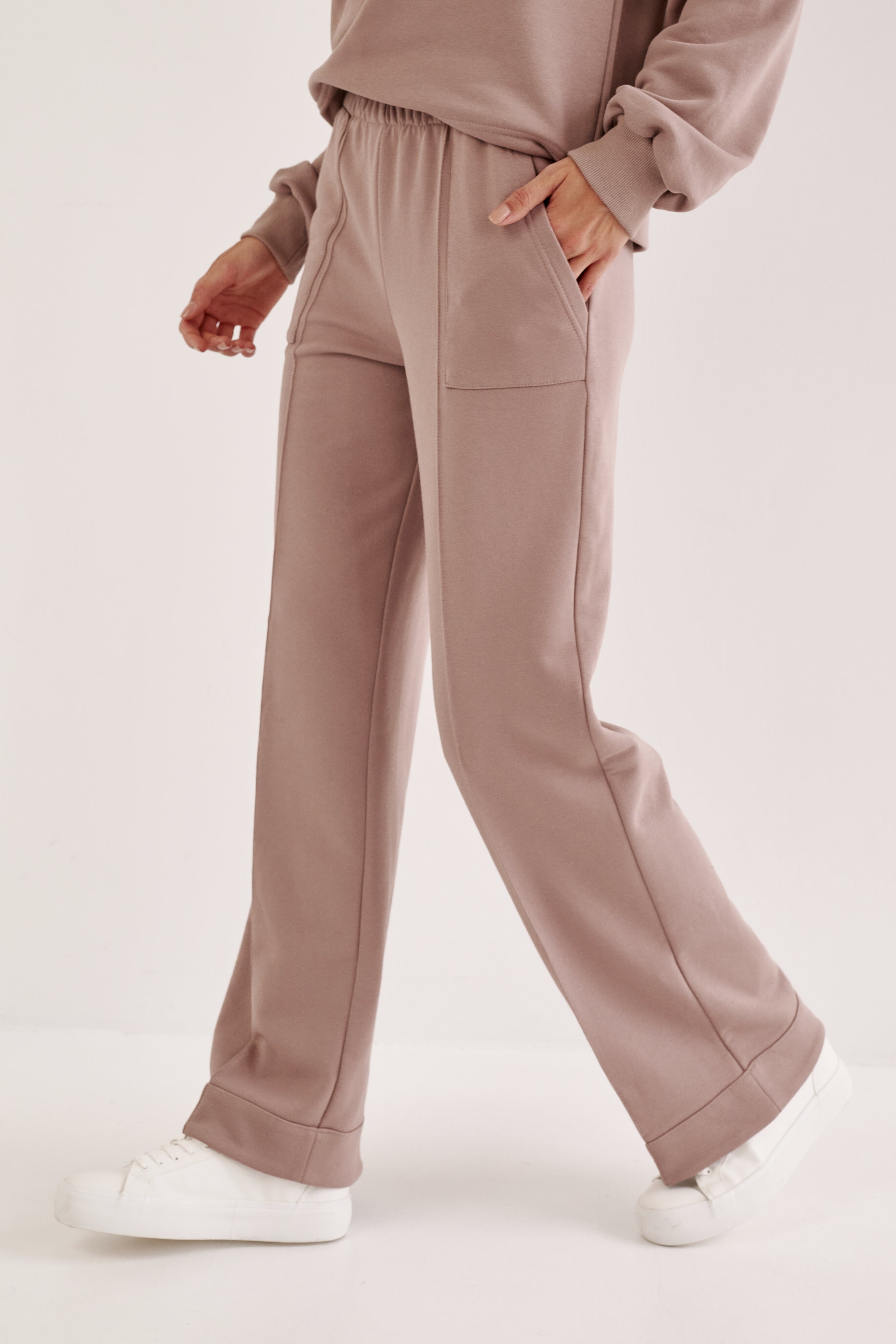 CREAM COTTON AREZZO LONG TROUSERS