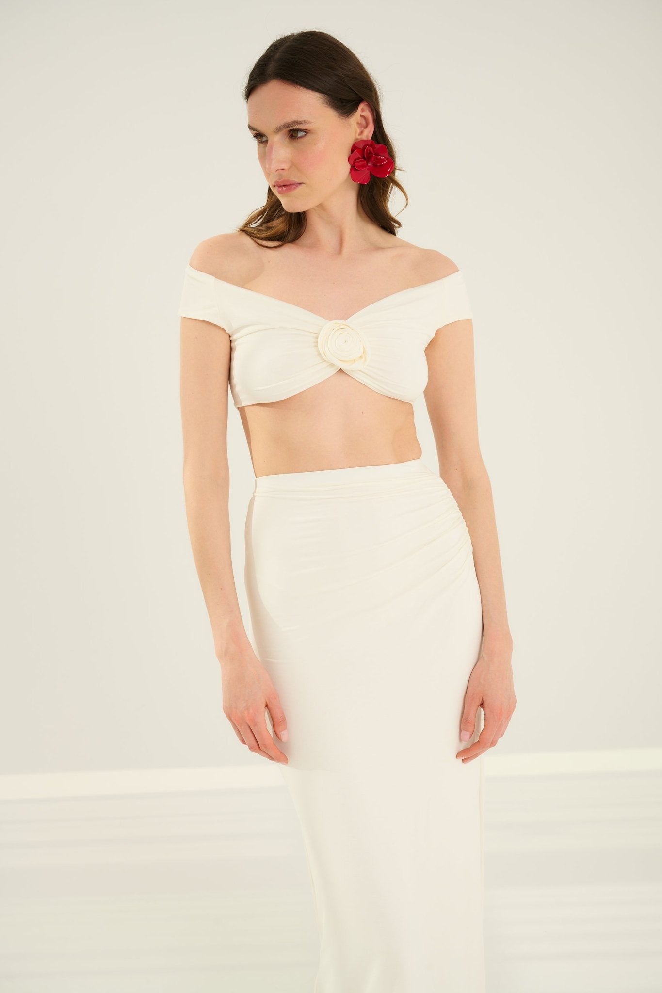 SET ENNA KREMOWY Z WISKOZY - Saintby