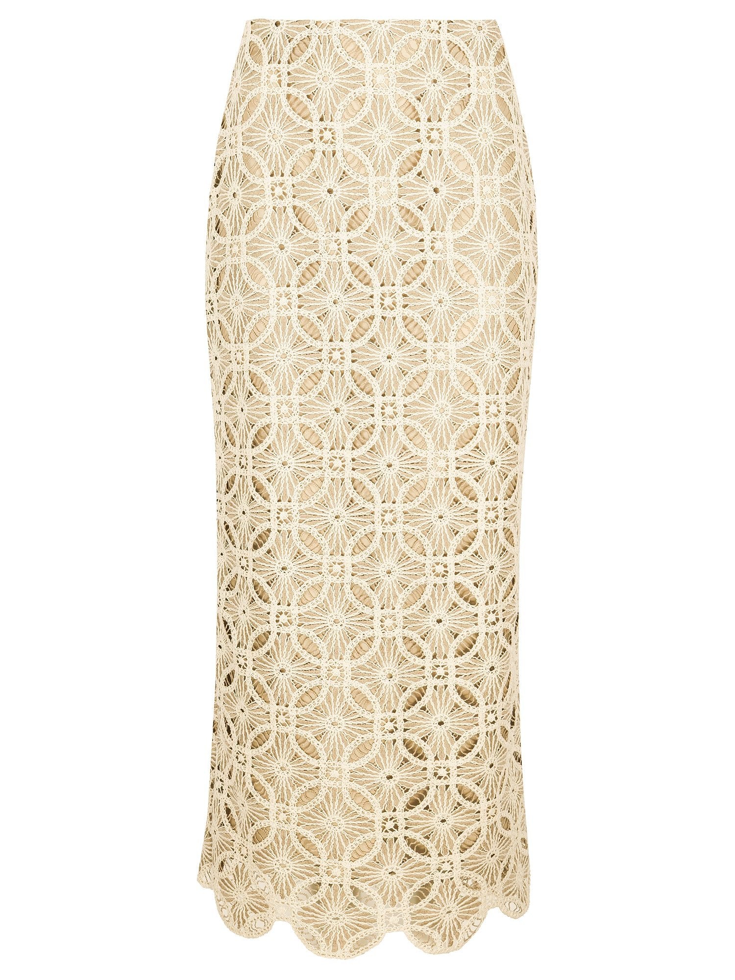 Spódnica beżowa ołówkowa Ossi Crochet - Saintby