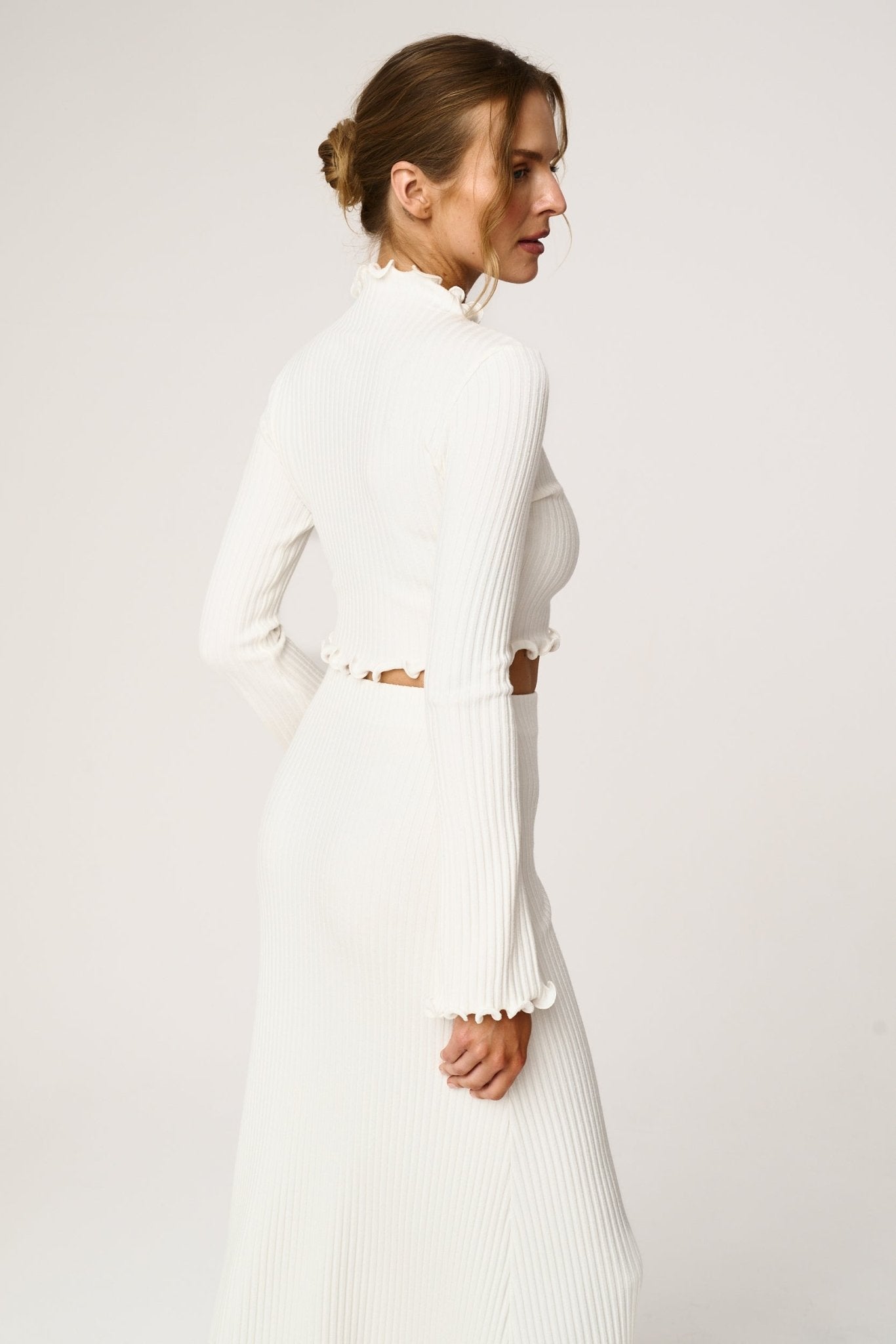 SPÓDNICA KREMOWA RIB SILVILLE - Saintby