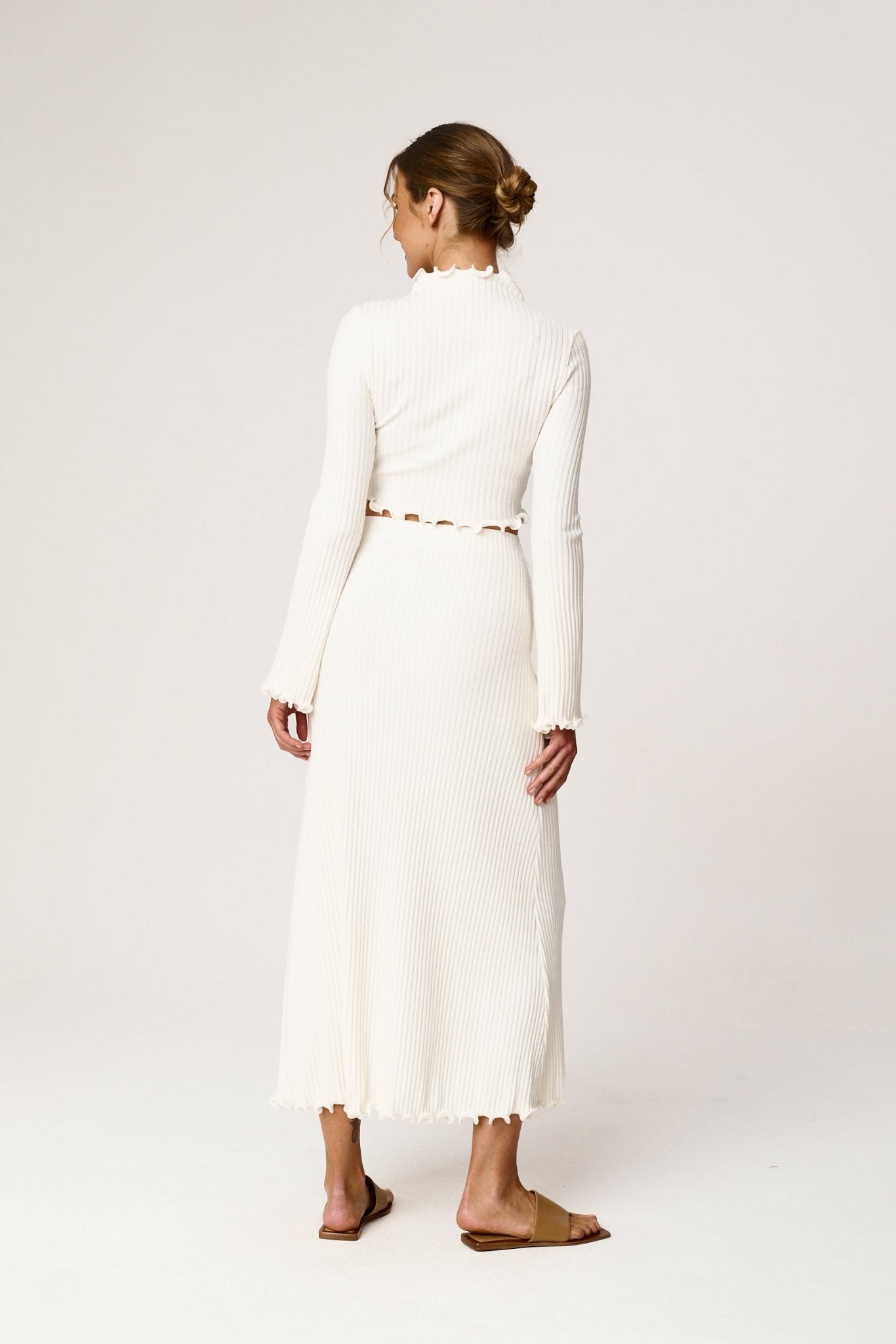 SPÓDNICA KREMOWA RIB SILVILLE - Saintby