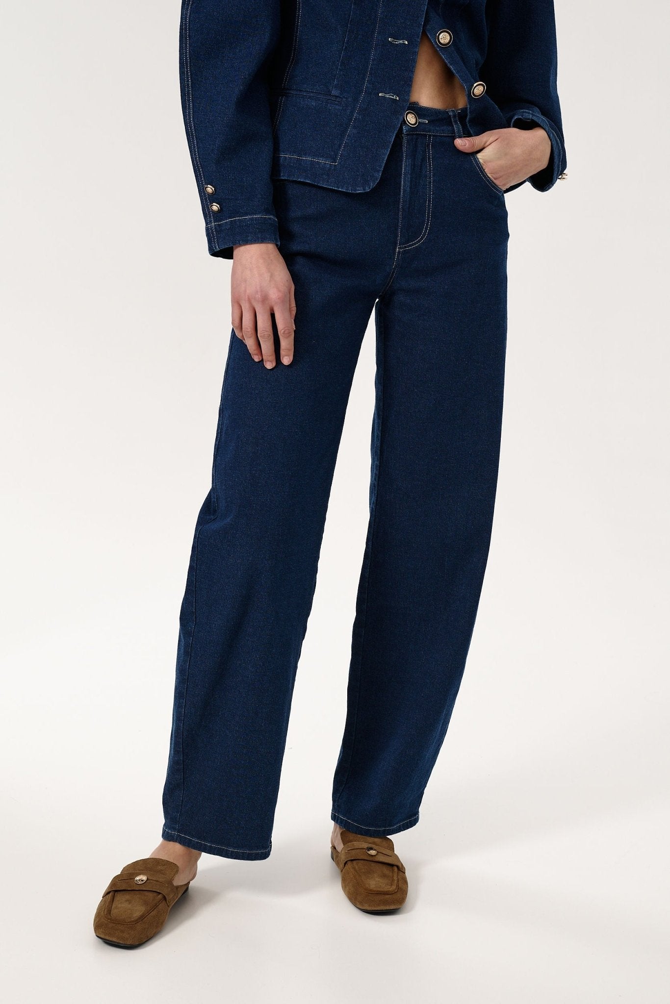 SPODNIE JEANSOWE BALLON - Saintby